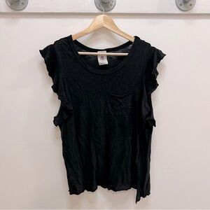 We the free black sleeveless shirt with texture